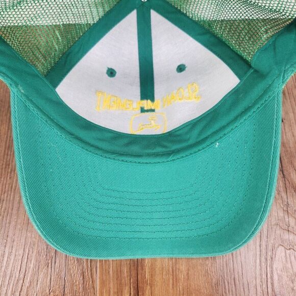 John Deere Sloan Implement Company Snapback Trucker Hat Cap Green Farmer Farm - Picture 8 of 10